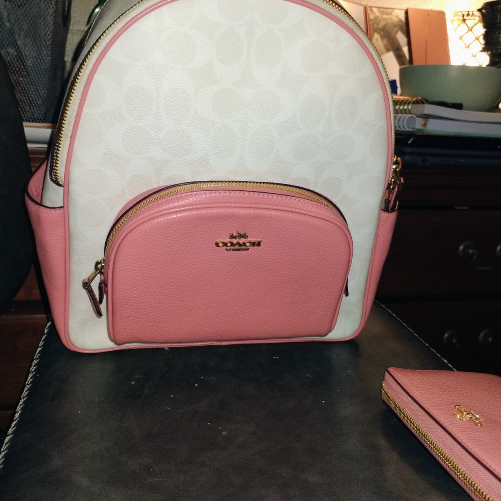 Coach Pink and Cream Women's Backpack and Wallet Set - Picture 8 of 8